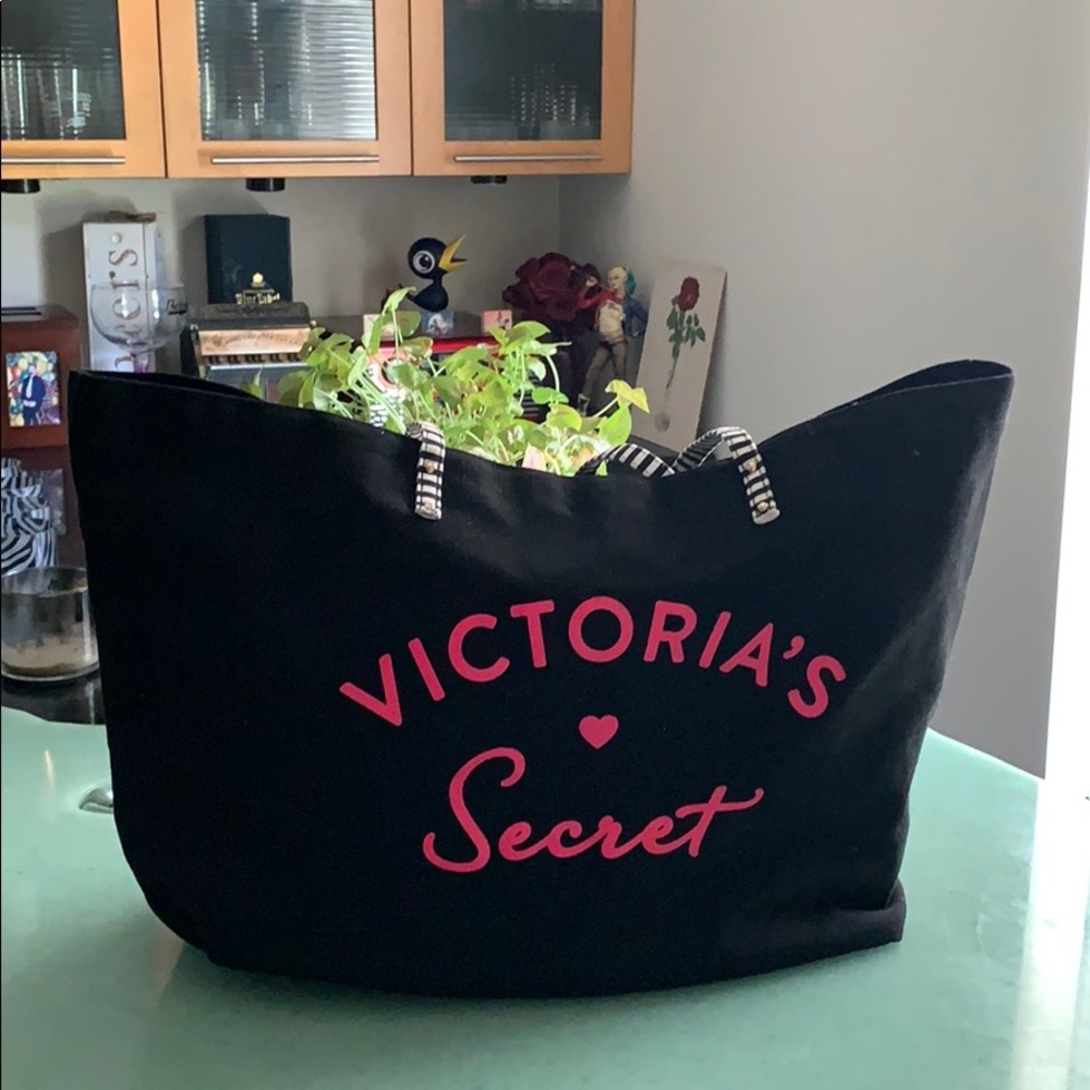 Victoria’s Secret Tote Bag Black with Pink logo